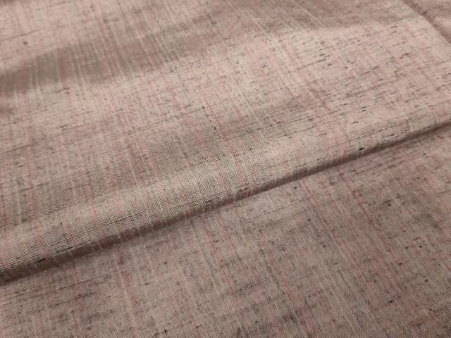 平和屋着物▽上質な紬　単衣　縞　正絹　逸品　DABJ1094az