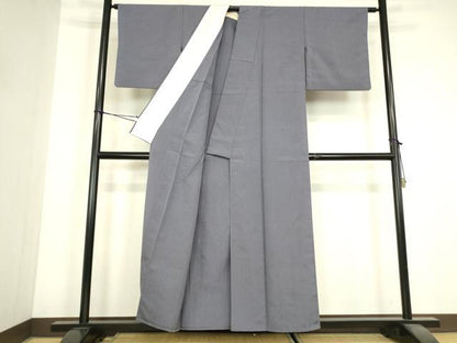 平和屋着物▽上質なお召　単衣　霞地紋　紅掛花色　正絹　逸品　DABJ1104az