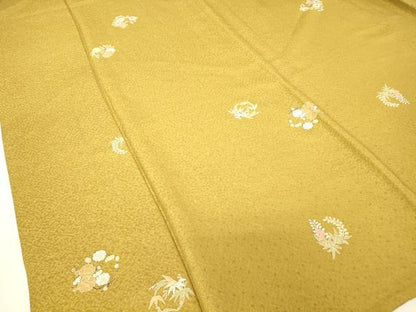 平和屋着物▽上質な小紋　単衣　花丸文　正絹　逸品　DABJ1109az