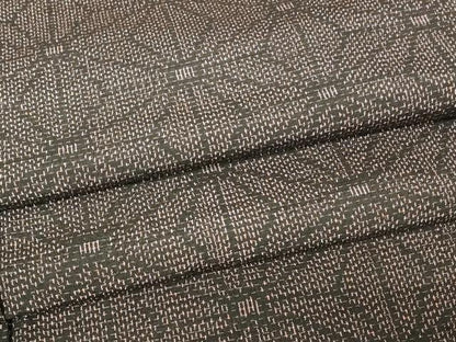平和屋着物▽上質な紬　単衣　麻の葉文　正絹　逸品　DABJ1112az