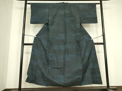 平和屋着物▽訪問着　単衣　横段文　正絹　逸品　DABJ1114az