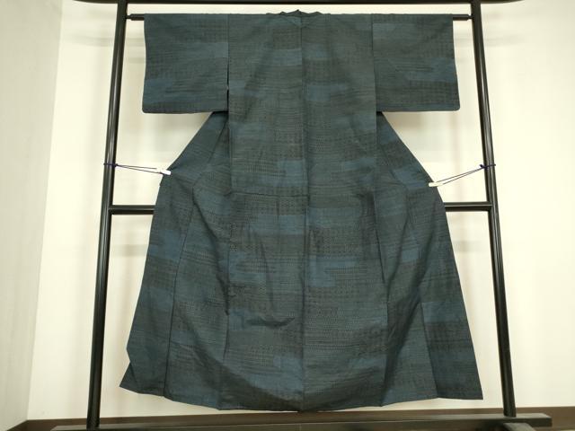 平和屋着物▽訪問着　単衣　横段文　正絹　逸品　DABJ1114az