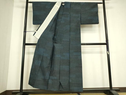 平和屋着物▽訪問着　単衣　横段文　正絹　逸品　DABJ1114az