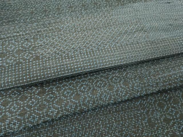 平和屋着物▽訪問着　単衣　横段文　正絹　逸品　DABJ1114az