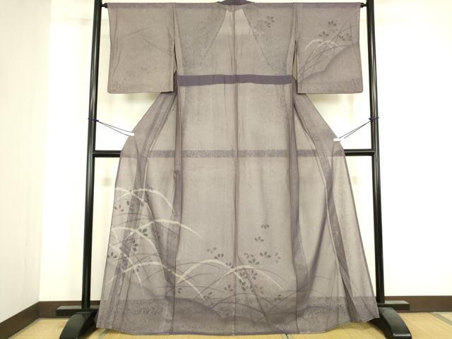 平和屋着物▽訪問着　無双　紗袷　紗×紗　萩文　手描き　正絹　逸品　DABJ1116az