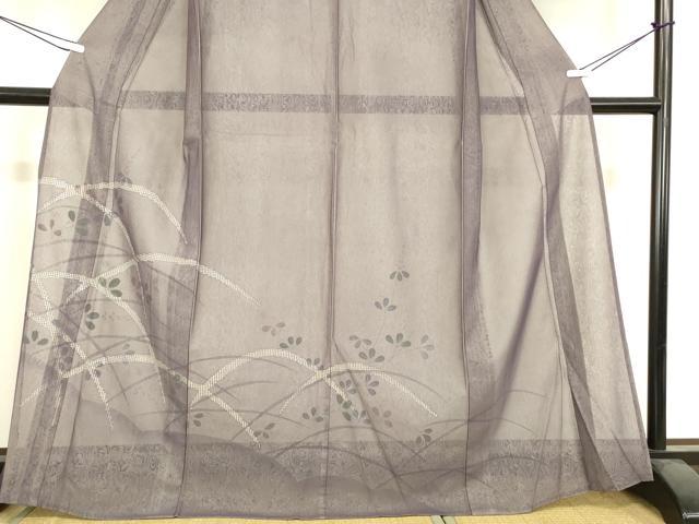 平和屋着物▽訪問着　無双　紗袷　紗×紗　萩文　手描き　正絹　逸品　DABJ1116az