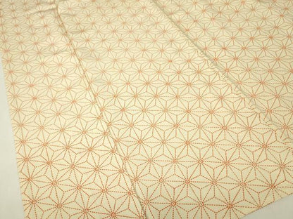 平和屋着物▽上質な小紋　単衣　麻の葉文　正絹　逸品　DABJ1117az