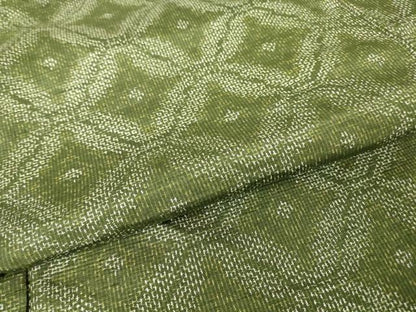 平和屋着物▽上質な紬　単衣　菱文　正絹　逸品　DABJ1120az