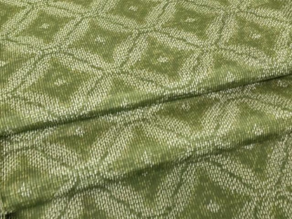 平和屋着物▽上質な紬　単衣　菱文　正絹　逸品　DABJ1120az