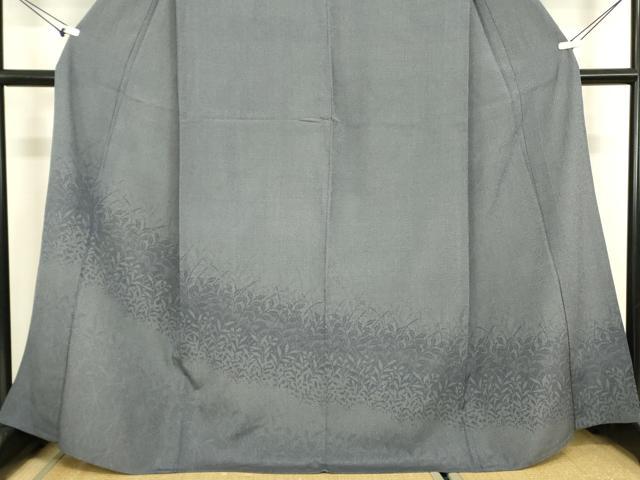 平和屋着物▽本塩沢　単衣　訪問着　草葉文　110亀甲　正絹　逸品　DABJ1255az