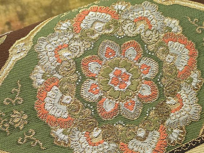 平和屋着物▼六通柄袋帯　正倉院向かい鳥花文　金銀糸　引箔　正絹　逸品　DABJ1130az