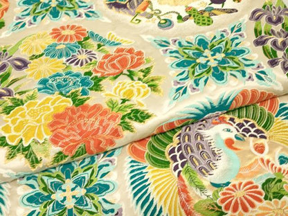 平和屋着物▼六通柄袋帯　唐織　宝尽くし鳳凰花文　金糸　正絹　逸品　DABJ1132az