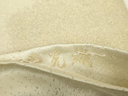 平和屋着物▼六通柄袋帯　鴛鴦花文　寿光織　金銀糸　正絹　逸品　DABJ1162az