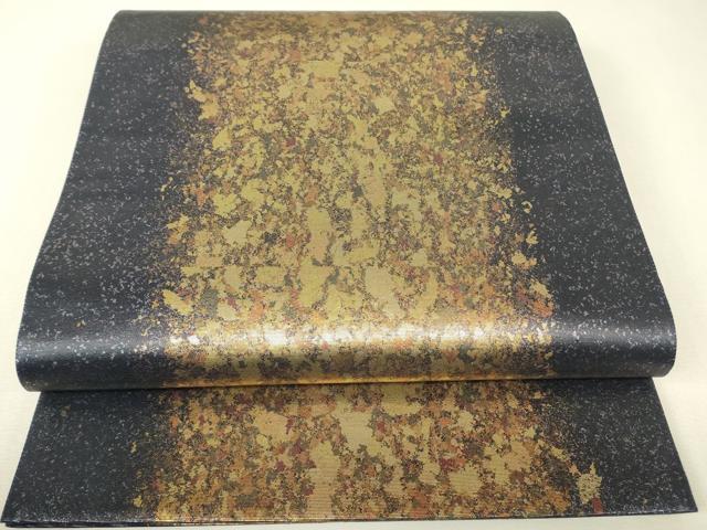 平和屋着物▼六通柄袋帯　霞文　金彩　引箔　正絹　逸品　DABJ1184az