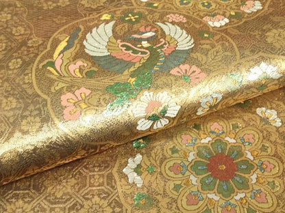 平和屋着物▼六通柄袋帯　玉華聚宝文　金銀糸　正絹　逸品　DABJ1190az