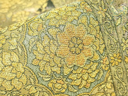 平和屋着物▼六通柄袋帯　正倉院花喰い鳥　金糸　正絹　逸品　DABJ1222az