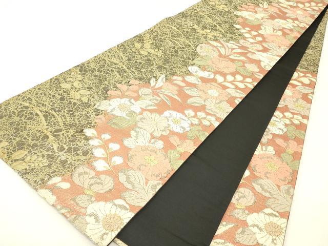 平和屋着物▼六通柄袋帯　辻が花　金糸　正絹　逸品　DABJ1264az