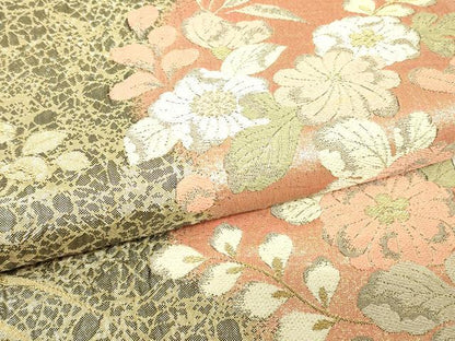 平和屋着物▼六通柄袋帯　辻が花　金糸　正絹　逸品　DABJ1264az