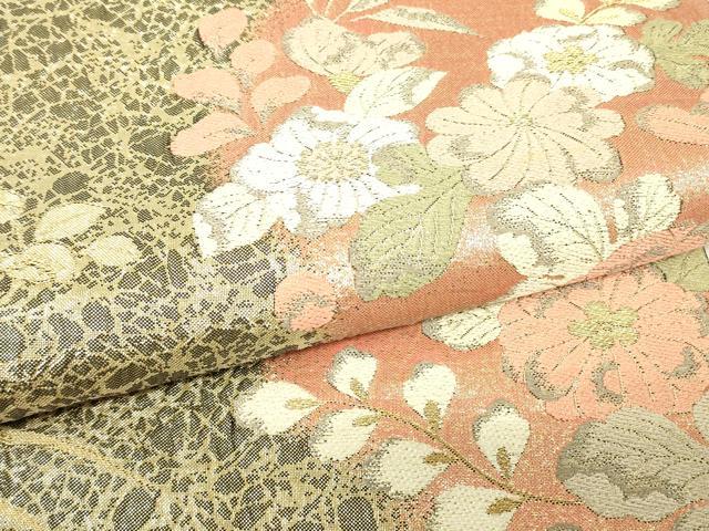 平和屋着物▼六通柄袋帯　辻が花　金糸　正絹　逸品　DABJ1264az