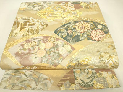 平和屋着物▼六通柄袋帯　琳派逸品集　金糸　正絹　逸品　DABJ1325az