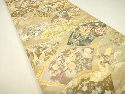 平和屋着物▼六通柄袋帯　琳派逸品集　金糸　正絹　逸品　DABJ1325az