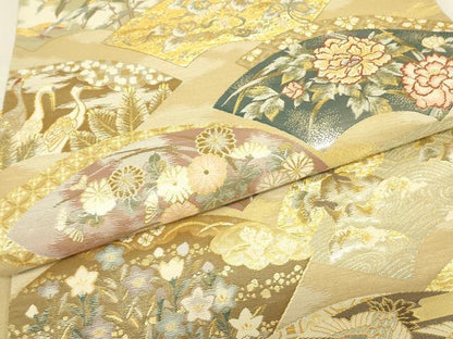 平和屋着物▼六通柄袋帯　琳派逸品集　金糸　正絹　逸品　DABJ1325az