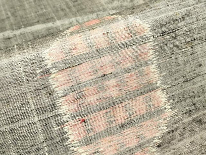 平和屋着物▽上質な紬　単衣　亀甲格子文　正絹　逸品　DABJ1345az