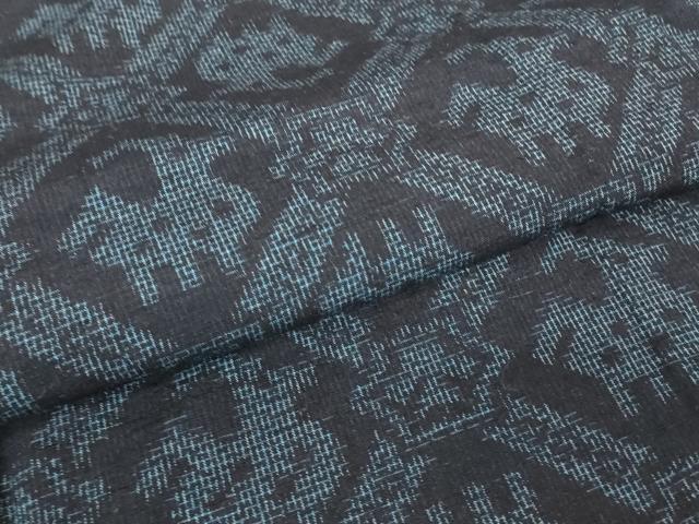 平和屋着物▽結城紬　単衣　有栖川文紋様　正絹　逸品　未使用　DABJ1349az