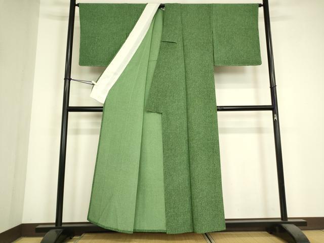 平和屋着物▽上質な小紋　単衣　変わり格子　正絹　逸品　未使用　DABJ1353az