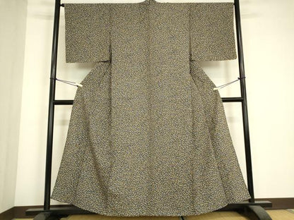 平和屋着物▽上質な小紋　単衣　石畳文　正絹　逸品　未使用　DABJ1355az