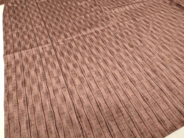 平和屋着物▽上質な紬　単衣　立涌文　正絹　逸品　DABJ1366az