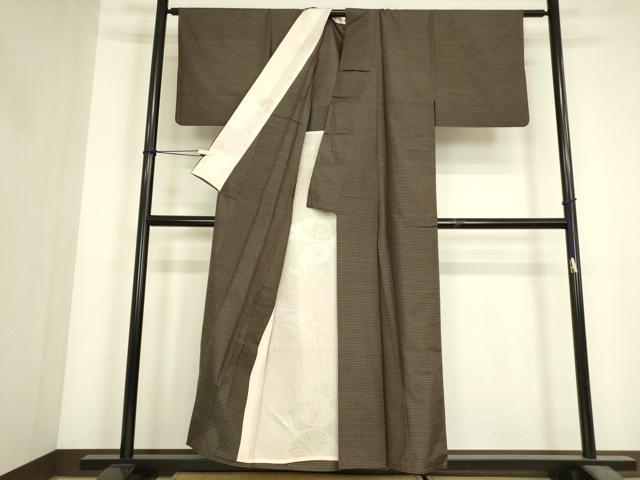平和屋着物▽本場大島紬　単衣　絣文　正絹　逸品　DABJ1367az