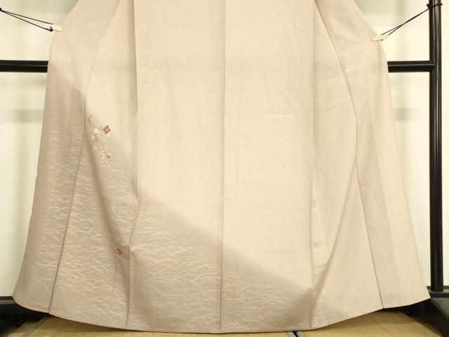 平和屋着物▽訪問着　単衣　刺繍　枝花文　暈し染め　金銀彩　正絹　逸品　DABJ1372az