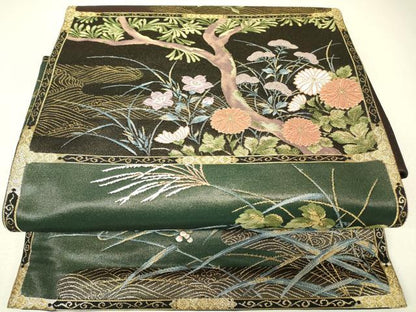 平和屋着物▼つけ帯　唐織　瑞祥琳派百撰　金糸　正絹　逸品　DABJ1447az