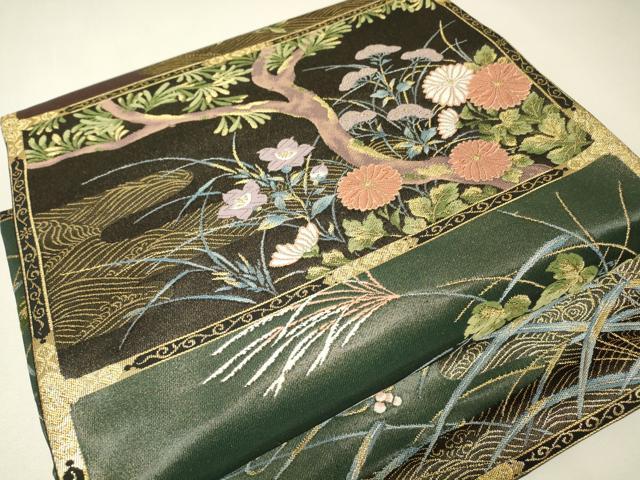 平和屋着物▼つけ帯　唐織　瑞祥琳派百撰　金糸　正絹　逸品　DABJ1447az
