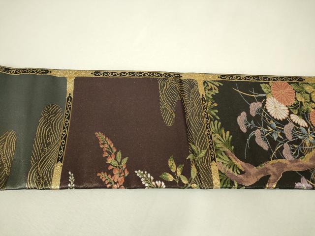 平和屋着物▼つけ帯　唐織　瑞祥琳派百撰　金糸　正絹　逸品　DABJ1447az
