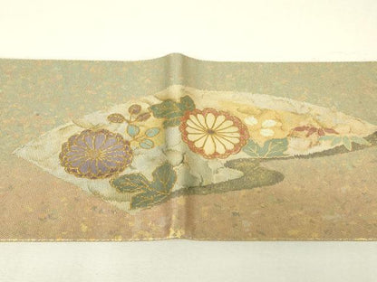 平和屋着物▼つけ帯　螺鈿箔　鴛鴦流水花文　正絹　逸品　DABJ1451az