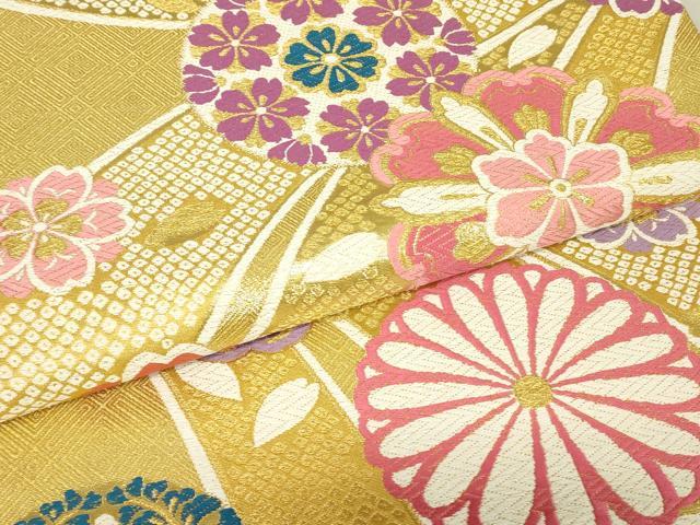 平和屋着物▼西陣　京洛苑たはら　六通柄袋帯　花栞織　金糸　証紙付き　逸品　未使用　DABJ1528az