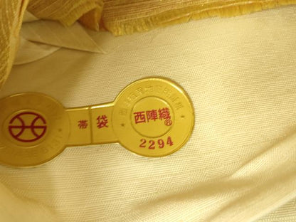平和屋着物▼西陣　京洛苑たはら　六通柄袋帯　花栞織　金糸　証紙付き　逸品　未使用　DABJ1528az