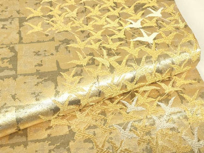 平和屋着物▼佐賀錦　双方向　両面　全通柄袋帯　群鶴文　金銀糸　正絹　逸品　DABJ1540az