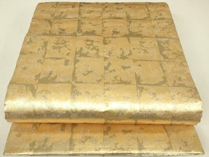 平和屋着物▼佐賀錦　双方向　両面　全通柄袋帯　群鶴文　金銀糸　正絹　逸品　DABJ1540az