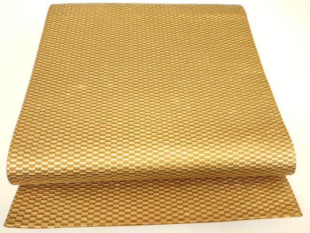 平和屋着物▼六通柄袋帯　網目文　金糸　正絹　逸品　DABJ1554az