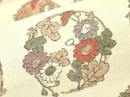 平和屋着物▼綴れ　太鼓柄袋帯　花丸文　正絹　逸品　DABJ1557az