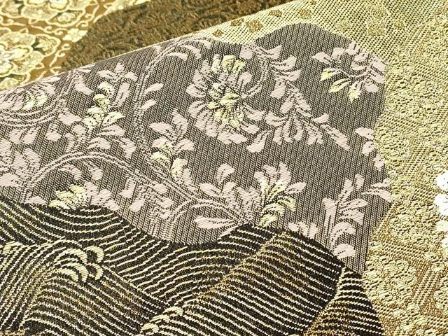 平和屋着物▼六通柄袋帯　道長枝垂れ桜　金糸　正絹　逸品　DABJ1566az