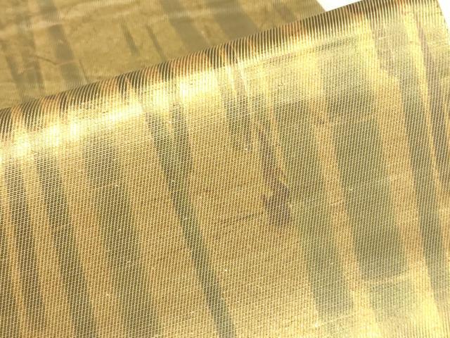平和屋着物▼六通柄袋帯　竹林　引箔　正絹　逸品　DABJ1690az