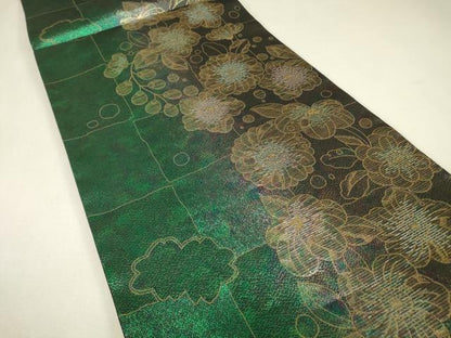 平和屋着物▼六通柄袋帯　辻が花　金糸　さが美扱い　正絹　逸品　DABJ1773az