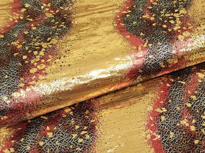 平和屋着物▼両面　全通柄袋帯　霞箔散らし　金糸　長尺　正絹　逸品　DABJ1776az