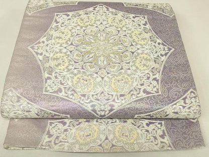 平和屋着物▼西陣　六通柄袋帯　正倉院花文　金銀糸　正絹　逸品　DABJ1807az