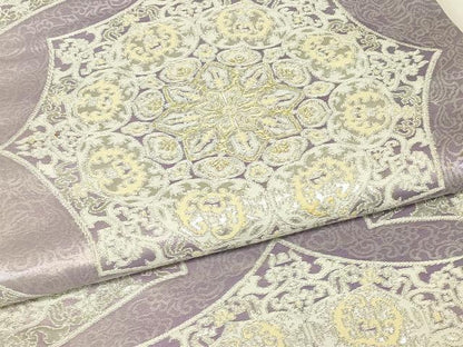 平和屋着物▼西陣　六通柄袋帯　正倉院花文　金銀糸　正絹　逸品　DABJ1807az