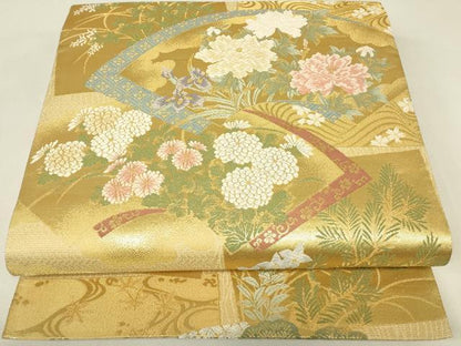 平和屋着物▼六通柄袋帯　琳派百選　朱雀　金糸　正絹　逸品　DABJ1808az